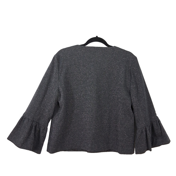 NWT Bobeau Sparkly Bell Sleeve Jacket Charcoal Contemporary Chic Size L - Picture 2 of 10